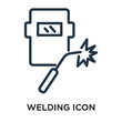 welding icon isolated on white background. Simple and editable welding icons. Modern icon vector illustration.