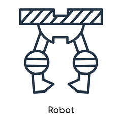 Poster - Robot icon vector isolated on white background, Robot sign , thin symbols or lined elements in outline style