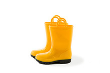 Yellow Kids Rubber Rain Boots Galoshes