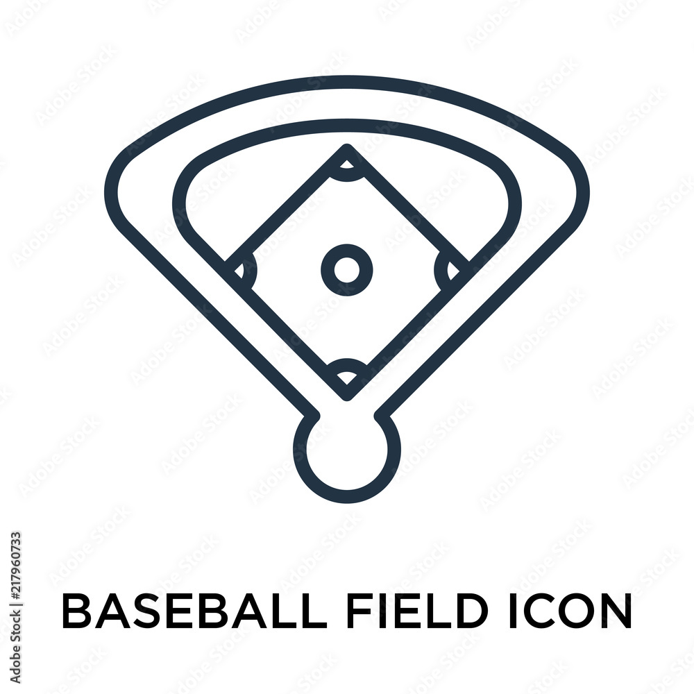 baseball field icons isolated on white background. Modern and editable ...