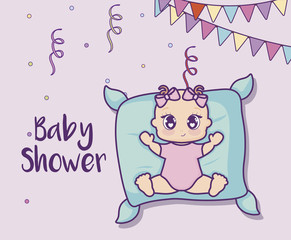 Canvas Print - Baby shower design vector ilustration icon baby girls