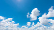 Wonderful blue sky and white clouds panorama, Bright clouds on clear sky