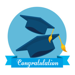 hats graduation isolated icon