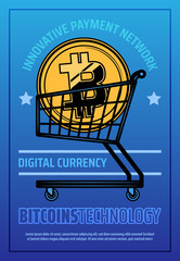 Poster - Bitcoin technology poster with digital web money