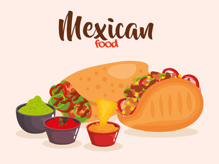 Canvas Print - delicious mexican food icons