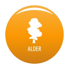 Poster - Alder tree icon. Simple illustration of alder tree vector icon for any design orange