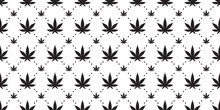Marijuana Seamless Pattern Weed Vector Cannabis Leaf Tile Background Polka Dot Scarf Isolated Repeat Wallpaper