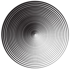 Wall Mural - Spiral black and white cone 