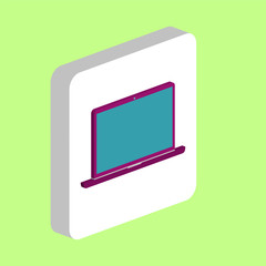 Poster - Laptop Simple vector icon. Illustration symbol design template for web mobile UI element. Perfect color isometric pictogram on 3d white square. Laptop icons for your business project