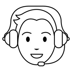 Wall Mural - call center agent with headset