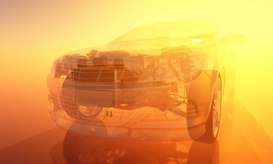 Poster - Transparent model cars.