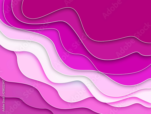 Abstract Fuchsia Pink Lines Wave Texture Banner Background For