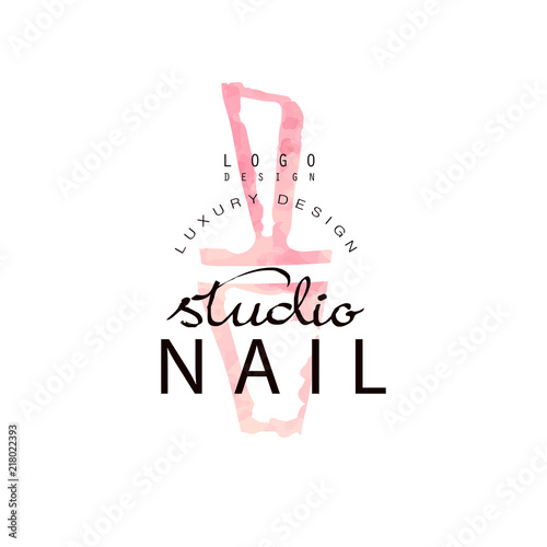 Nail Studio Luxury Logo Design Template For Nail Bar Manicure