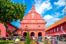 Christ Church And Dutch Square In Malacca (Melaka)