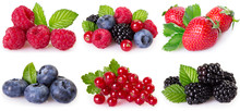 Collection Of Berries On White Background