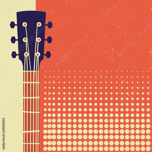Obrazy Gitara  retro-muzyka-plakat-tlo-z-gitara-akustyczna-na-starym-papierze