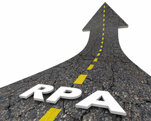 RPA Robotic Process Automation Task Automating Road Word 3d Illustration