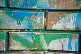 Fototapeta Młodzieżowe - Grunge brick painted block wall