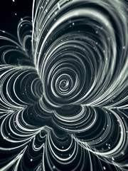 Wall Mural - Magic wavy rings with on a dark background. 3d rendering