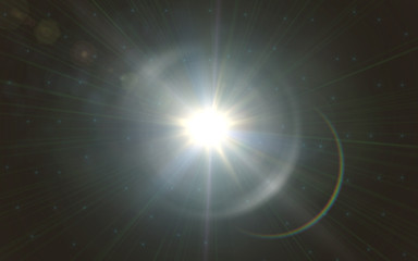Wall Mural - lens flare light over black background. easy to add overlay or screen filter over photo.sunburst wit