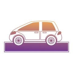 Poster - car on the road over white background, vector illustration