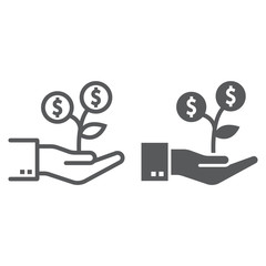 Poster - Investment growth line and glyph icon, finance and banking, investment sign, vector graphics, a linear pattern on a white background, eps 10.