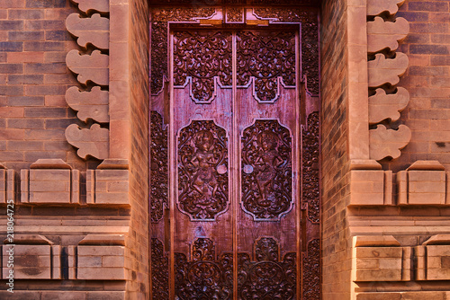 Wood Carving Ancient Teak Door Balinese Style Carving Art