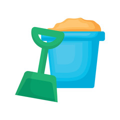 Poster - sand bucket and shovel over white background, vector illustration