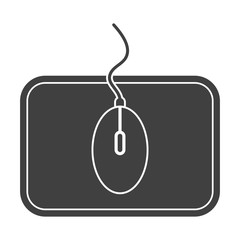 Wall Mural - computer mouse on the rug icon. vector illustration on white background