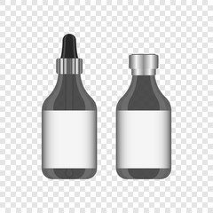 Wall Mural - realistic jar with a pipette metering and an aluminum cover for the syringe. label for any text. vec