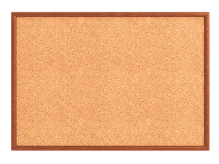 Wall Mural - Empty cork board (noticeboard) isolated on white. Mockup template - 3D rendering