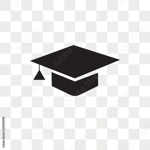 Graduation Cap Vector Icon Isolated On Transparent Background