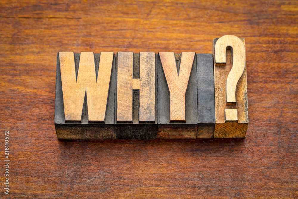 why question in vintage wood type - obrazy, fototapety, plakaty 