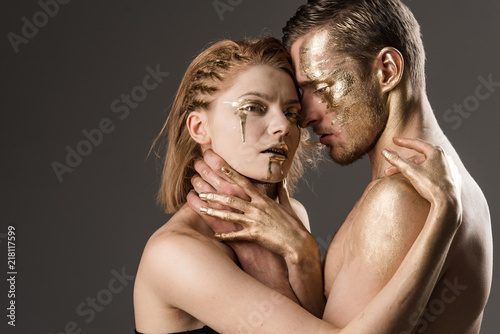 Fotografie, Obraz Passionate couple embracing, boy and girl