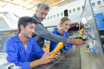 examining an aircraft