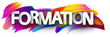 Formation banner with colorful brush strokes.