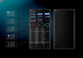 Poster - Clean Mobile UI Design Concept. Trendy Mobile Banking. Cryptocurrency Technology. Bitcoin Exchange. Financial analytics. Trading Business Application Template.