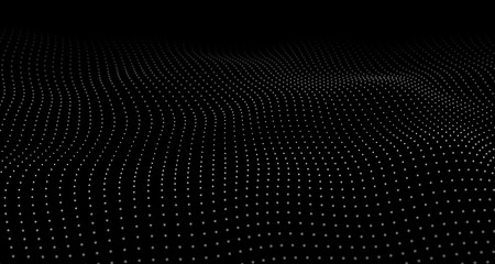 Poster - Wave of particles. Big data code representation.Graphic concept for your design. Wave 3d. Technology vector background. Vector illustration.