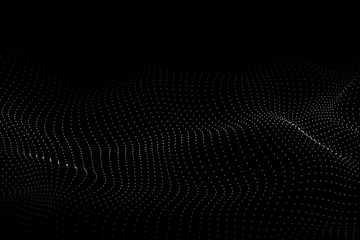 Poster - Wave of particles. Big data code representation.Graphic concept for your design. Wave 3d. Technology vector background. Vector illustration.