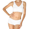 © New Africa - Young slim woman in underwear on white background. Weight loss diet