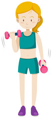 Wall Mural - A girl weight training exercise