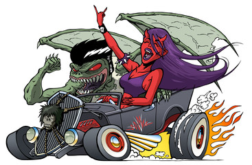 Monster Hot Rod with Driving Demon Girl