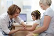 © Oksana Kuzmina - Mother and kid daughter visiting the pediatrician. Doctor consulting woman with child.