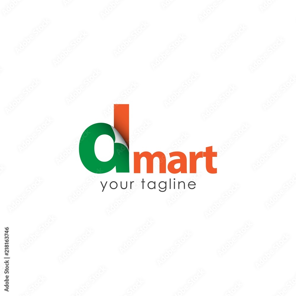 D Mart Logo Vector Template Design Illustration Stock Vector | Adobe Stock