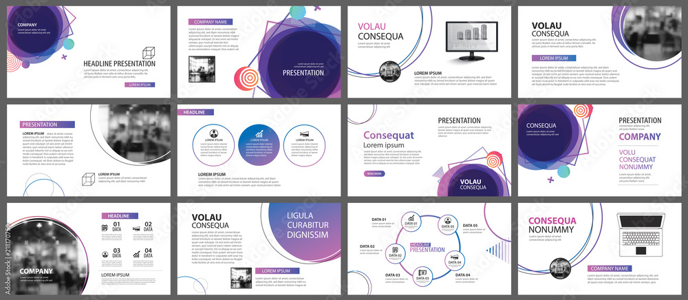 Presentation and slide layout background. Design blue and purple gradient geometric template. Use for business annual report, flyer, marketing, leaflet, advertising, brochure, modern style. - obrazy, fototapety, plakaty 