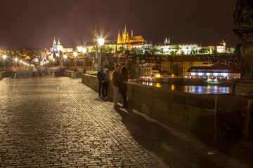 Poster - Night scenery of Prague, Czech Republic