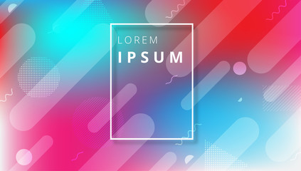 Wall Mural - Blue and pink spectrum background with geometric pattern.