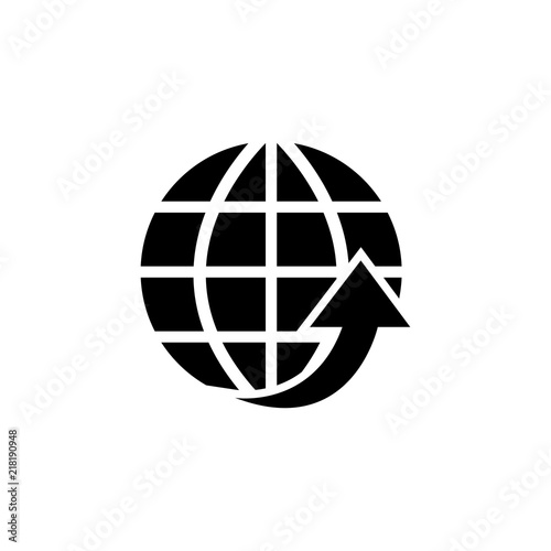 Globe Arrow Environmental Protection Flat Vector Icon