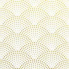 Seamless Pattern Vector Background Of Glittery Golden Scales Or Fountain Confetti In Retro Gatsby Design With Art Deco Gold Glittering Dots On White