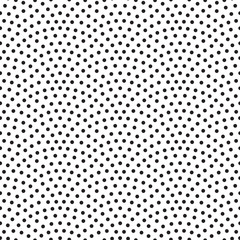 Aufkleber - Abstract confetti arch seamless scales pattern background. Vector retro design with black linear bow dots on white